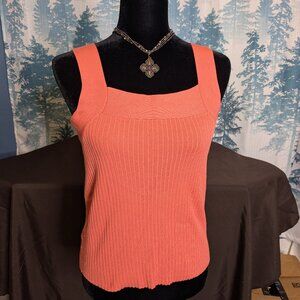 🍑 Like New Ann Taylor Ribbed Knit Tank Top – Wide Strap – Size Medium 🍑